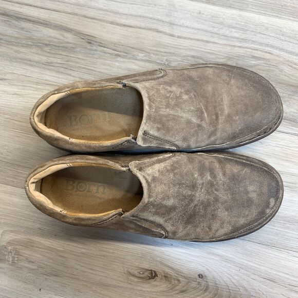Born Loafer Mens 9.5 Brown Distressed Leather Nigel Slip On Comfort Hand Crafted main image 4
